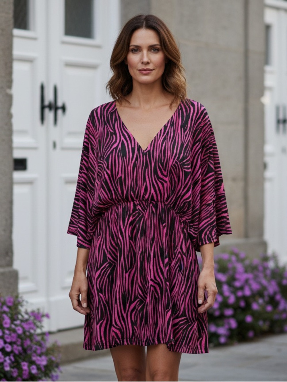 Dear Scarlett Pink & Black Striking Zebra Print Dress That Makes Bold Statement